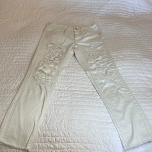 American Eagle Tomgirl Destroyed Stretch Button Fly Jeans